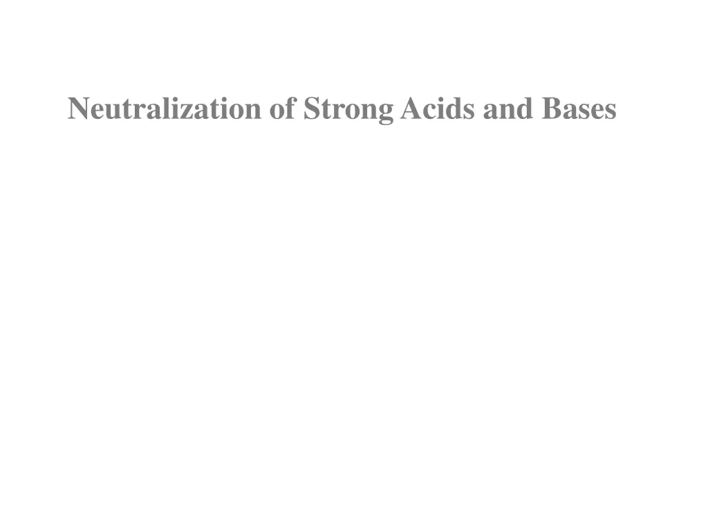 neutralization of strong acids and bases
