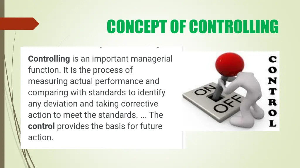 concept of controlling