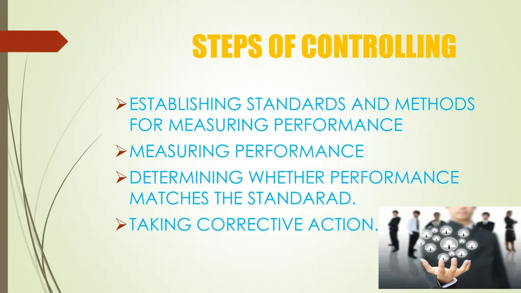 steps of controlling
