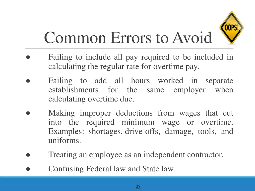 common errors to avoid 1