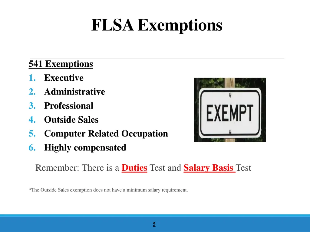 flsa exemptions 1