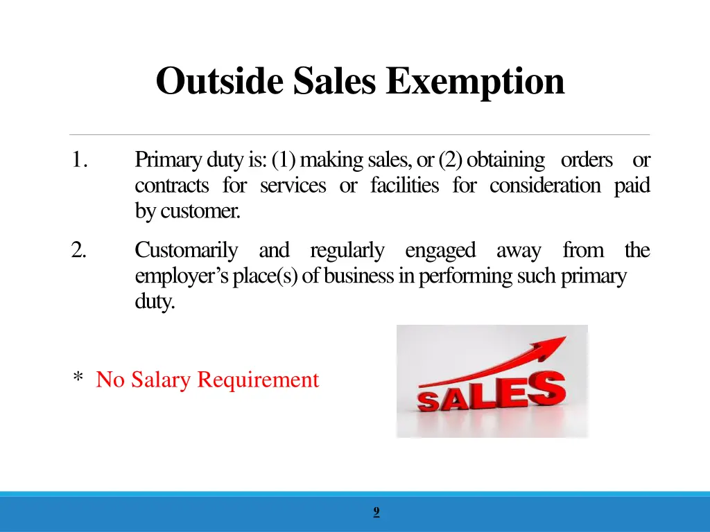 outside sales exemption
