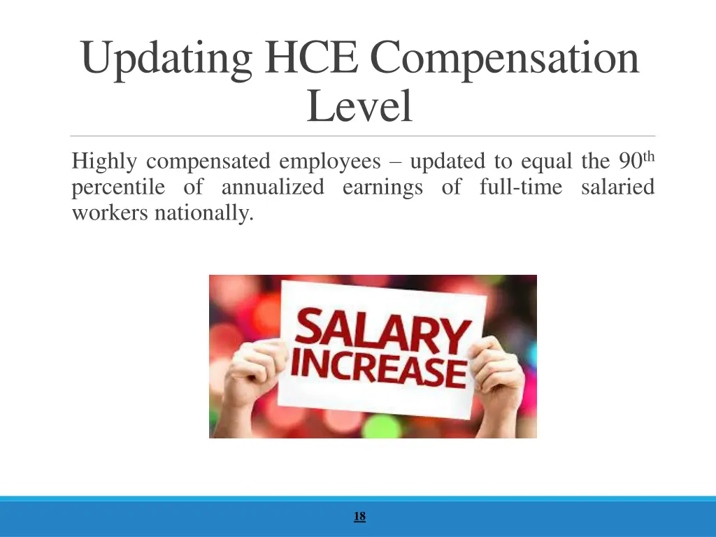 updating hce compensation level