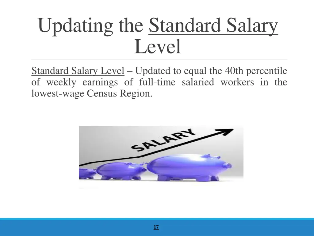 updating the standard salary level