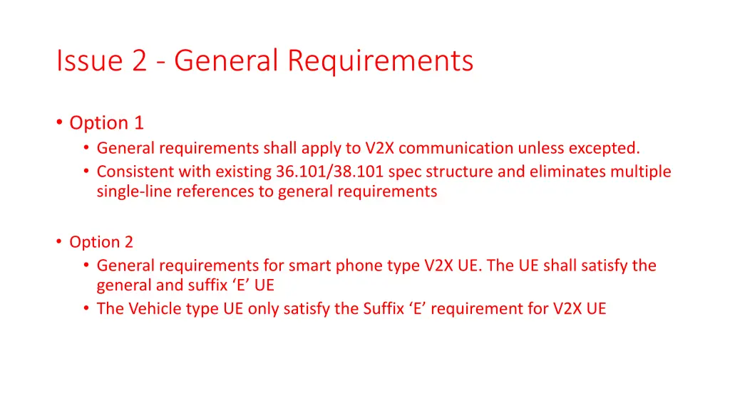 issue 2 general requirements