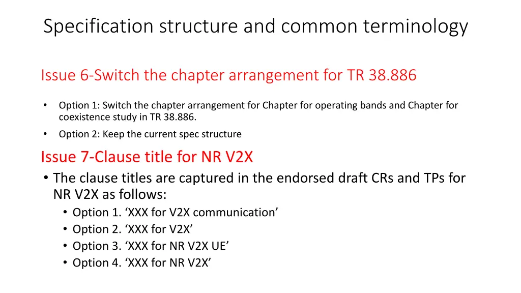 specification structure and common terminology 2