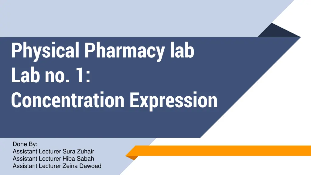 physical pharmacy lab lab no 1 concentration