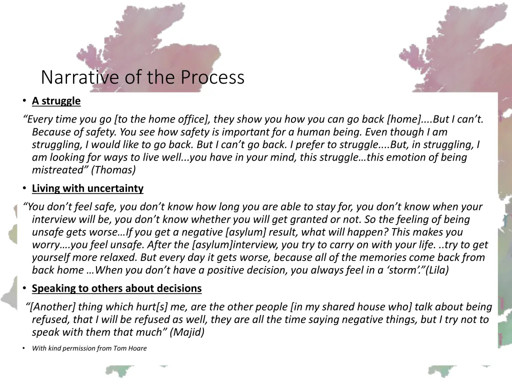 narrative of the process a struggle