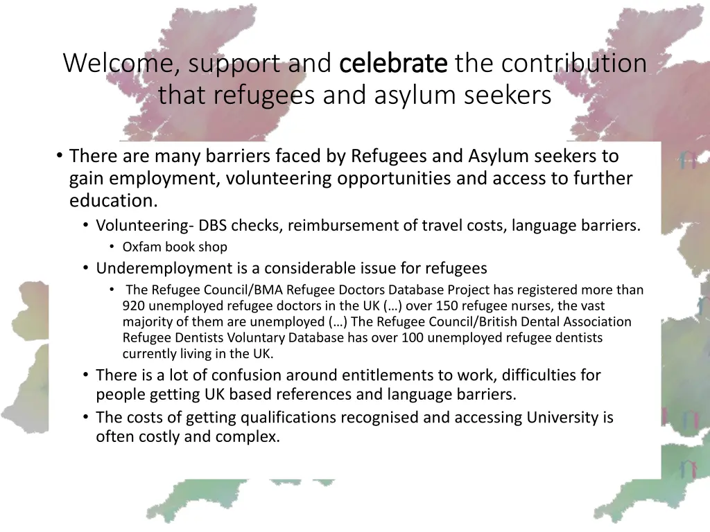 welcome support and celebrate that refugees