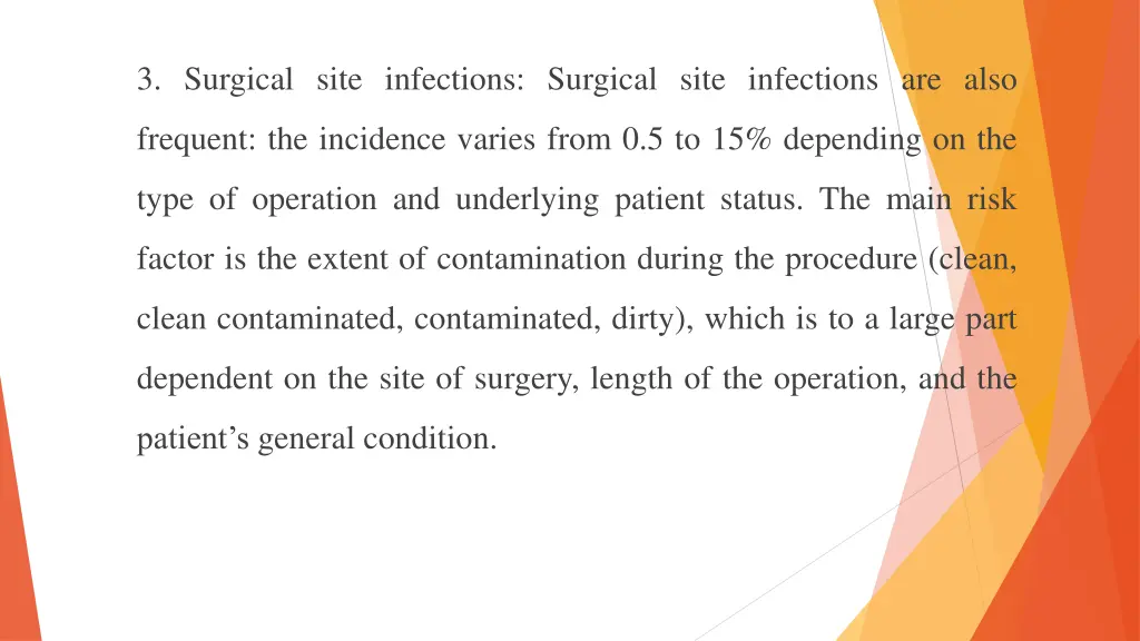 3 surgical site infections surgical site