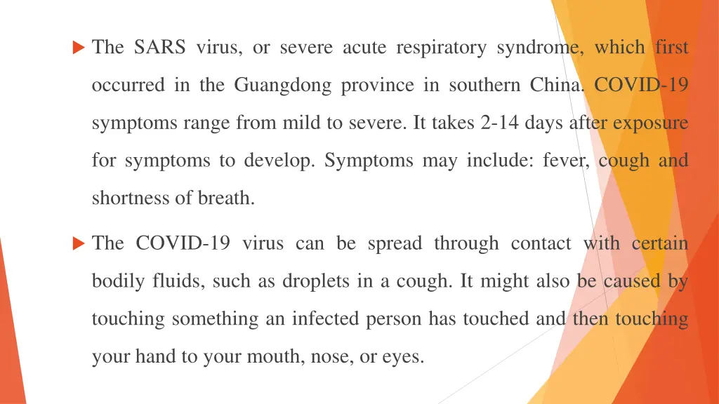 the sars virus or severe acute respiratory