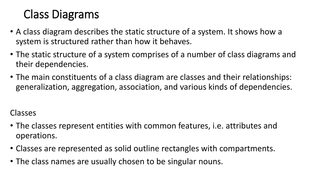 c class diagrams lass diagrams