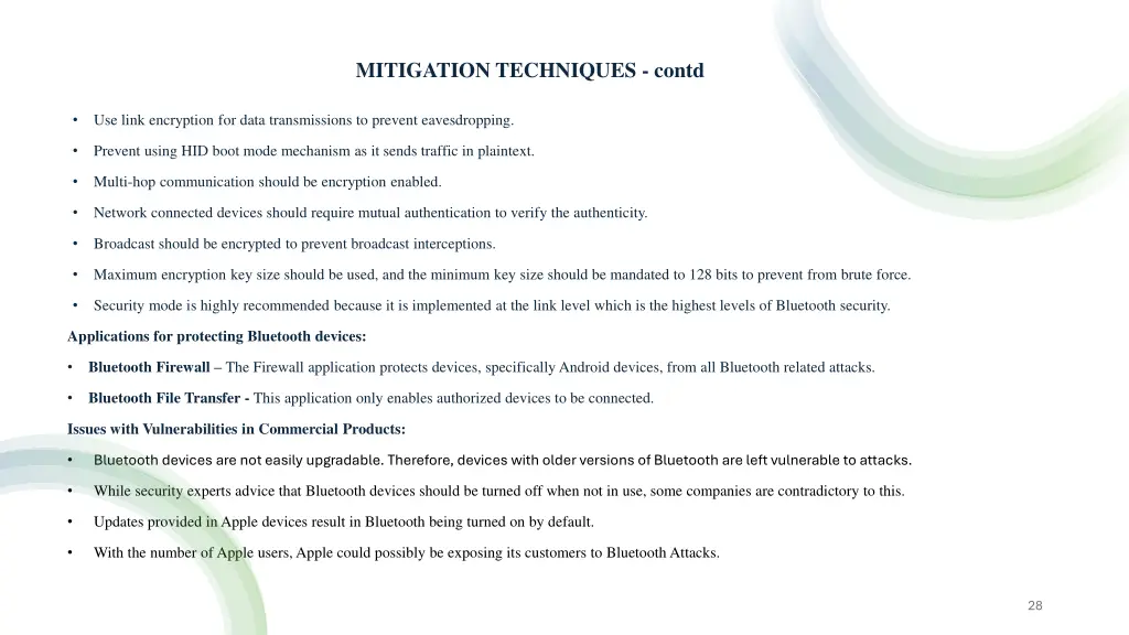 mitigation techniques contd