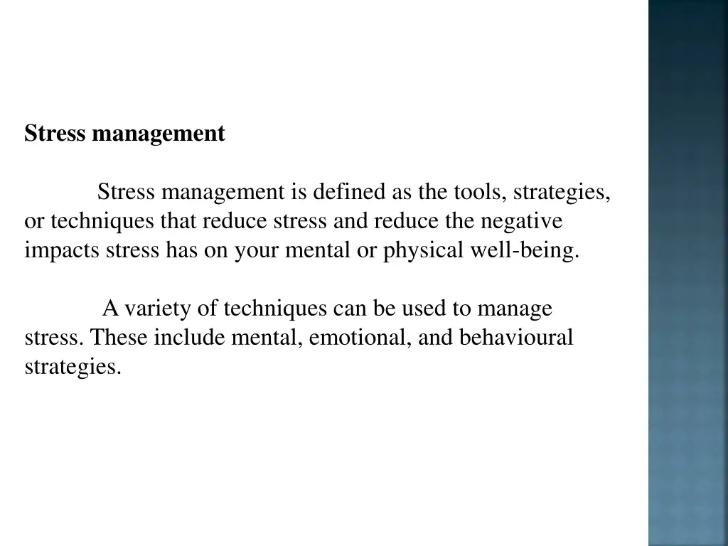 stress management stress management is defined