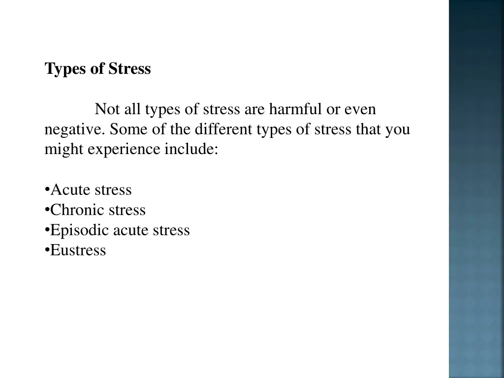 types of stress