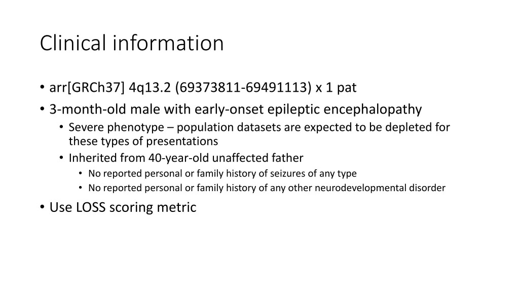 clinical information