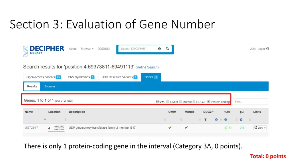 section 3 evaluation of gene number