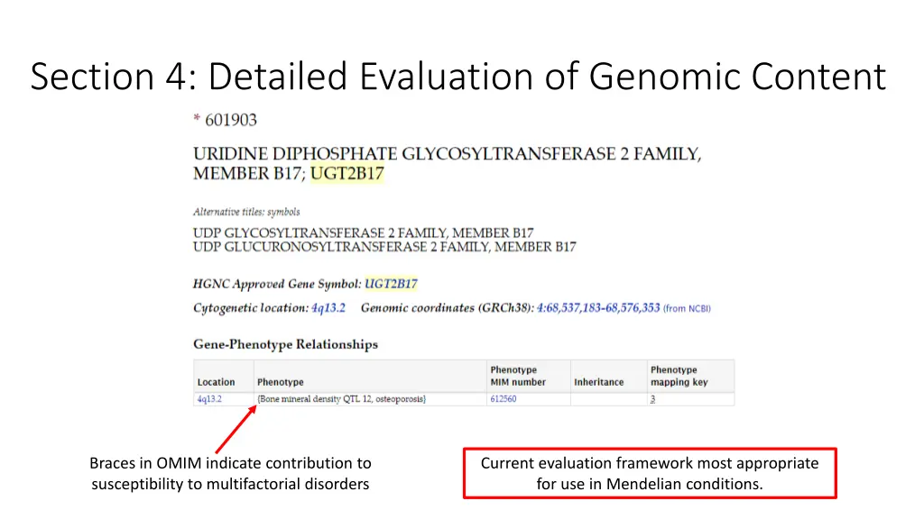 section 4 detailed evaluation of genomic content