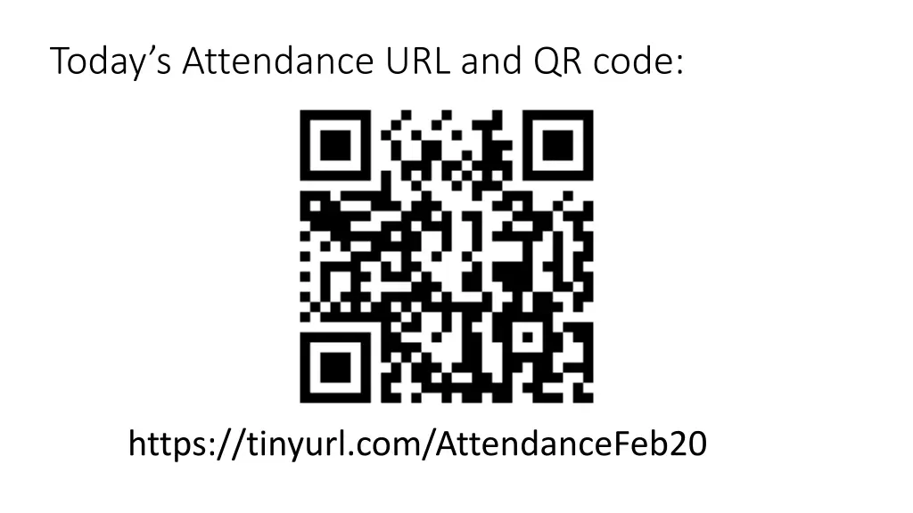 today s attendance url and qr code