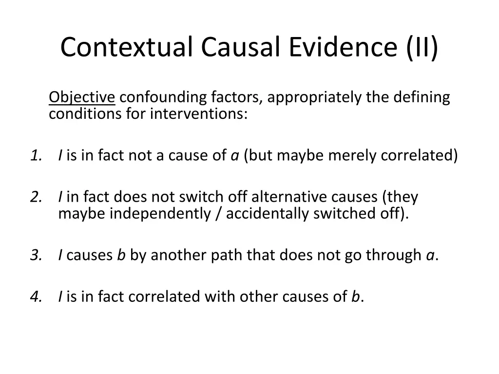 contextual causal evidence ii