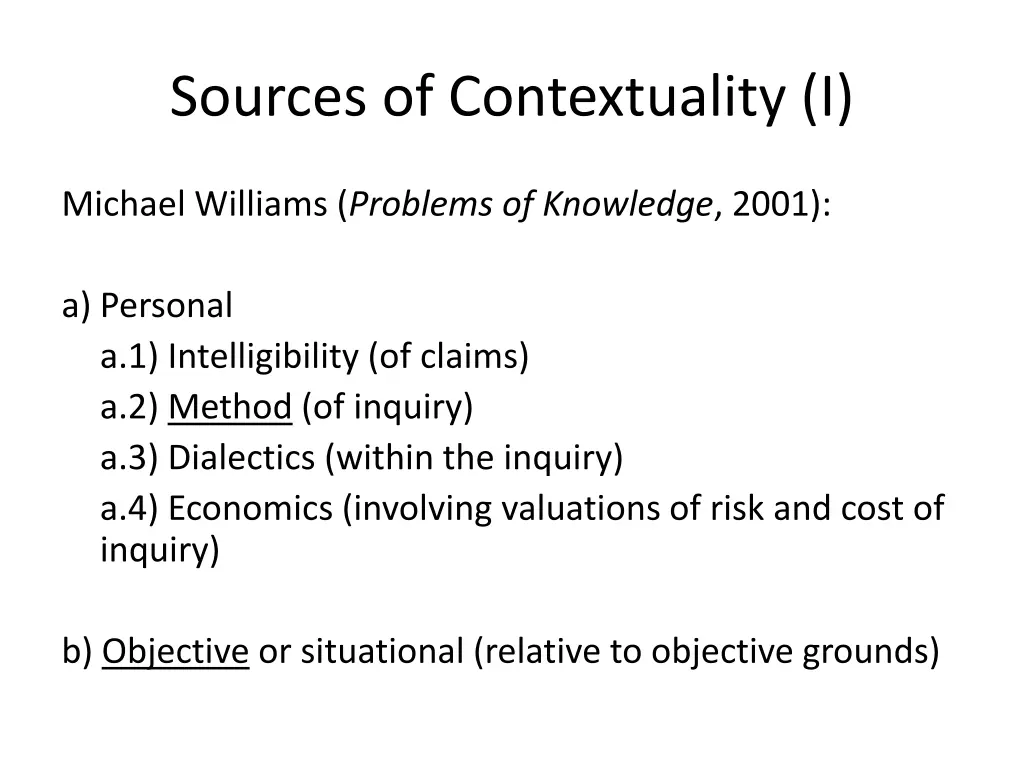 sources of contextuality i