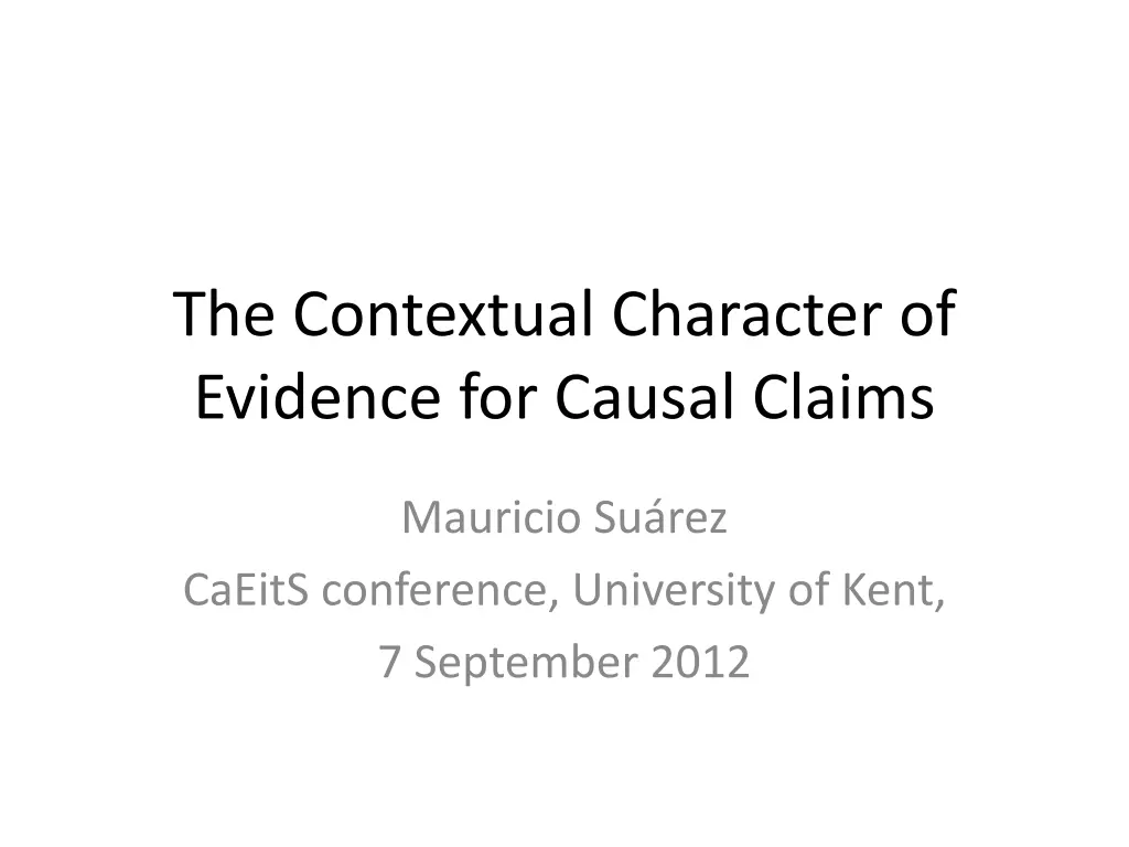 the contextual character of evidence for causal