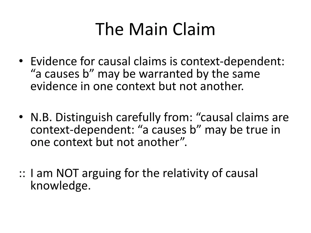 the main claim