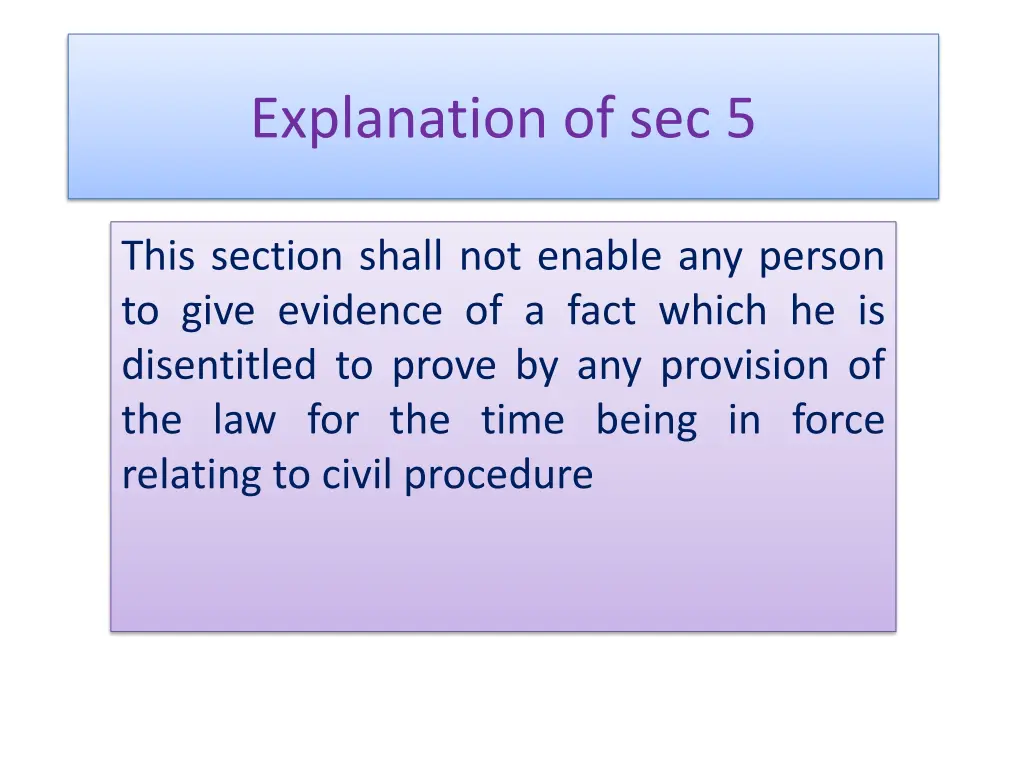 explanation of sec 5