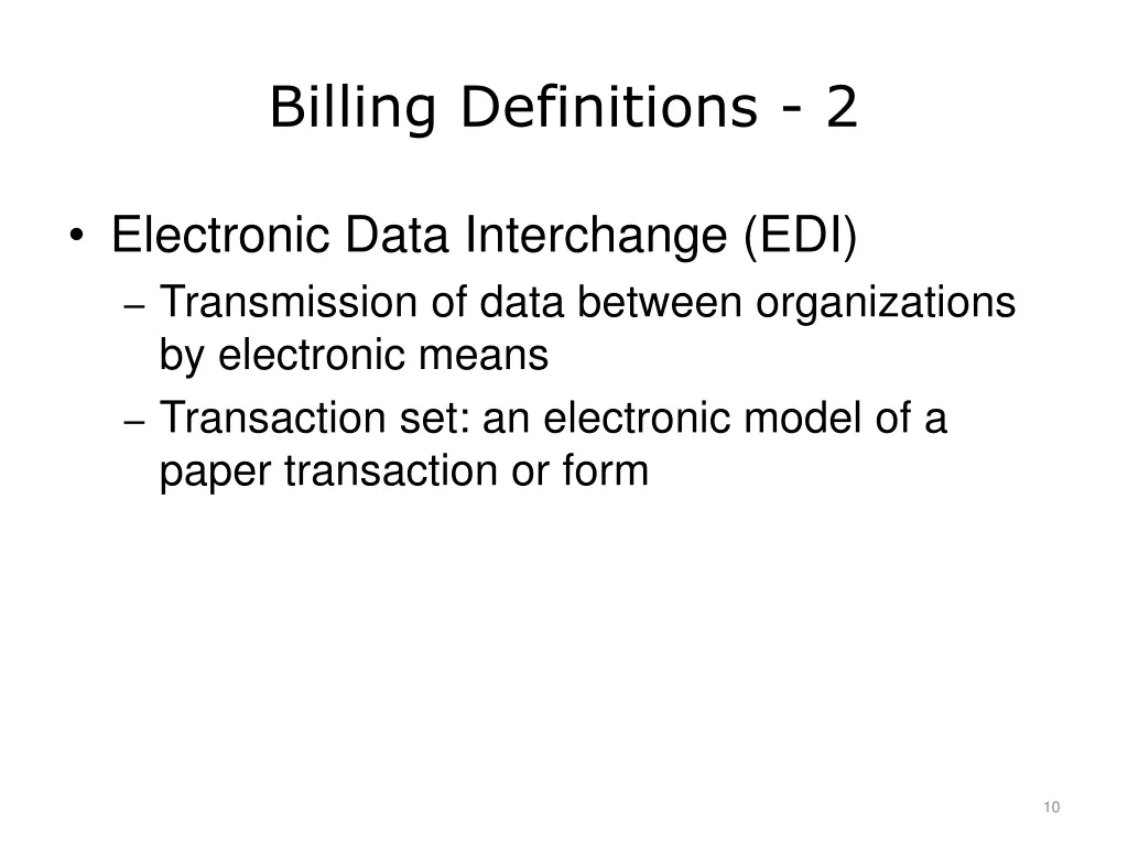 billing definitions 2