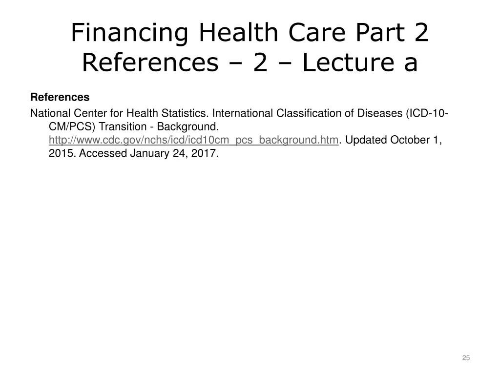financing health care part 2 references 2 lecture