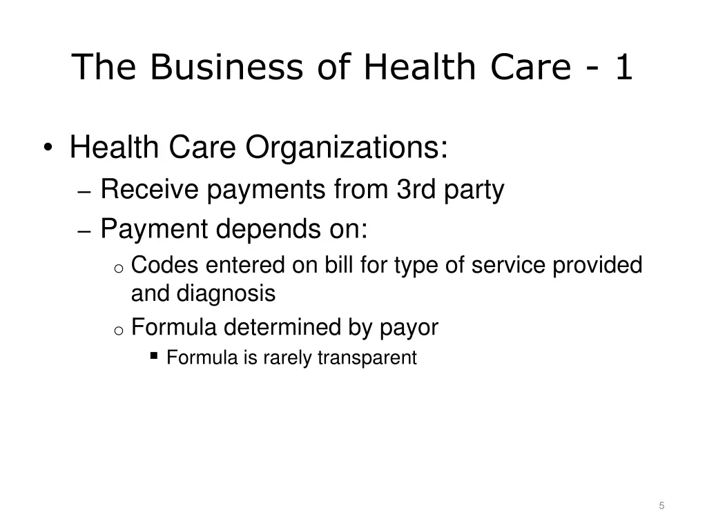 the business of health care 1