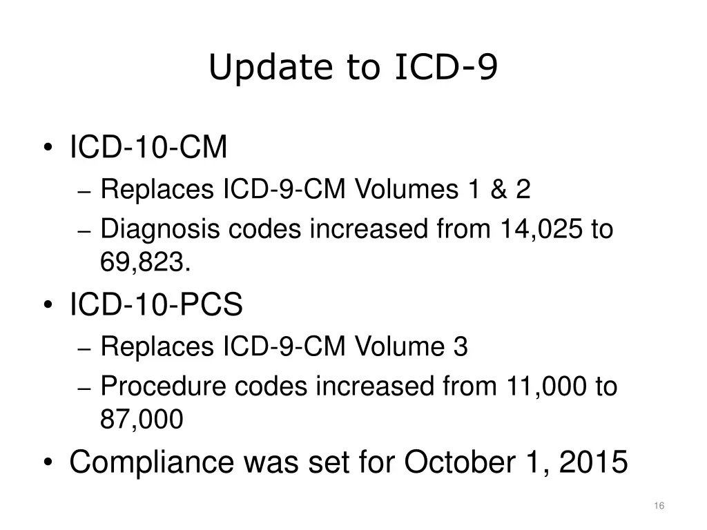 update to icd 9
