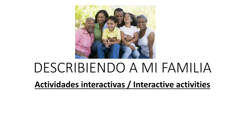 describiendo a mi familia actividades
