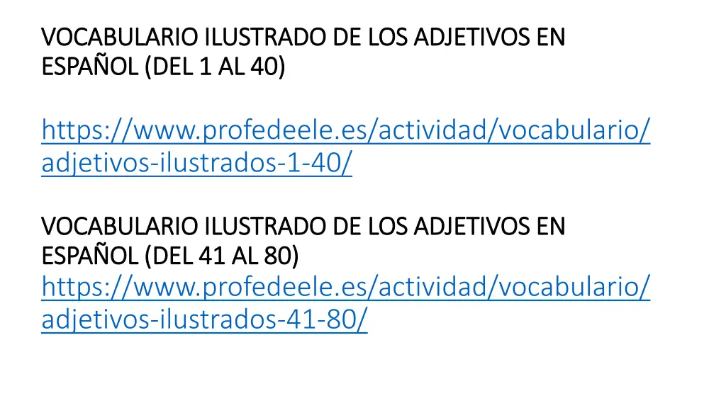 vocabulario ilustrado de los adjetivos