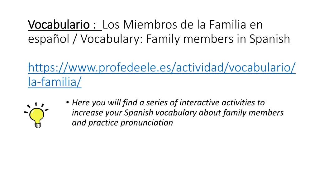 vocabulario vocabulario los miembros