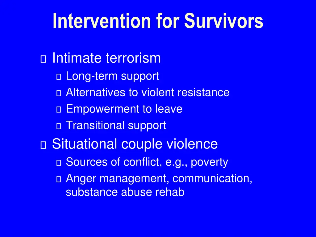 intervention for survivors
