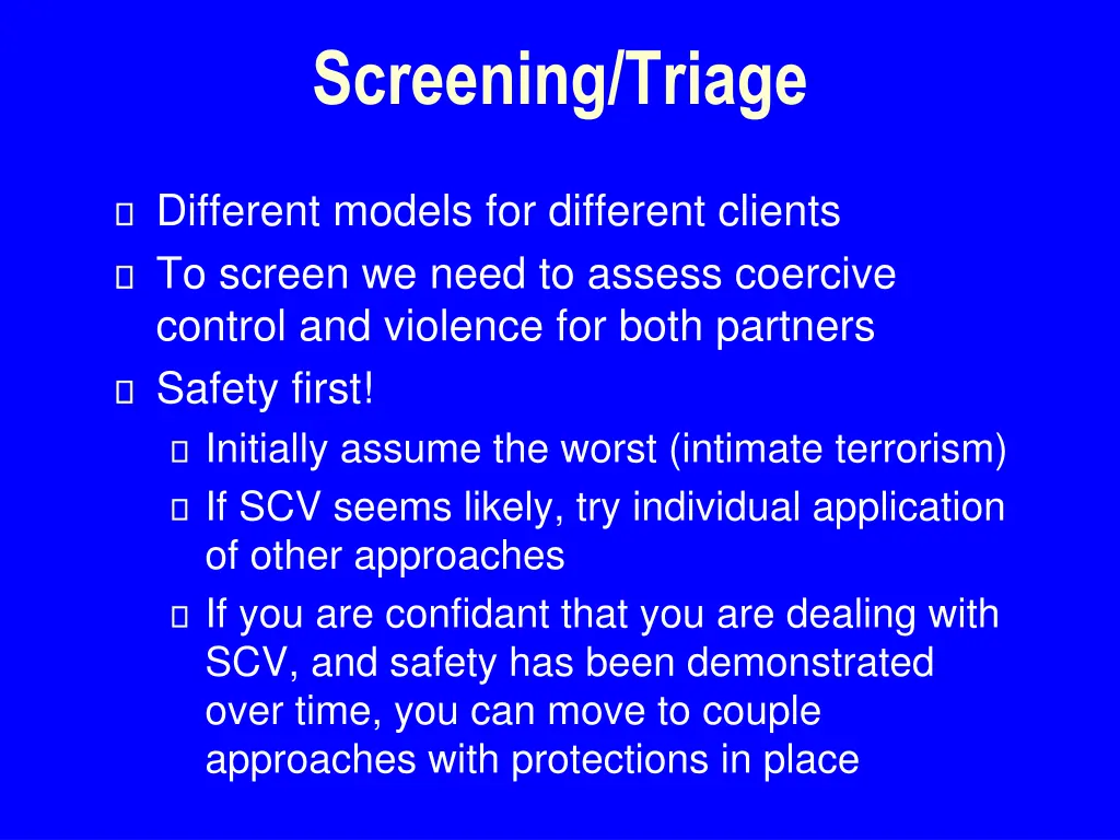 screening triage