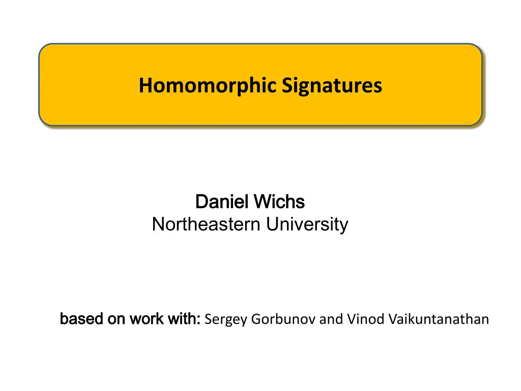 homomorphic signatures