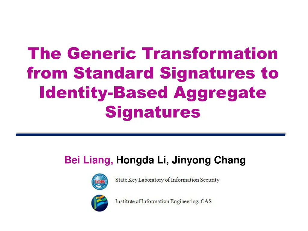 the generic transformation from standard