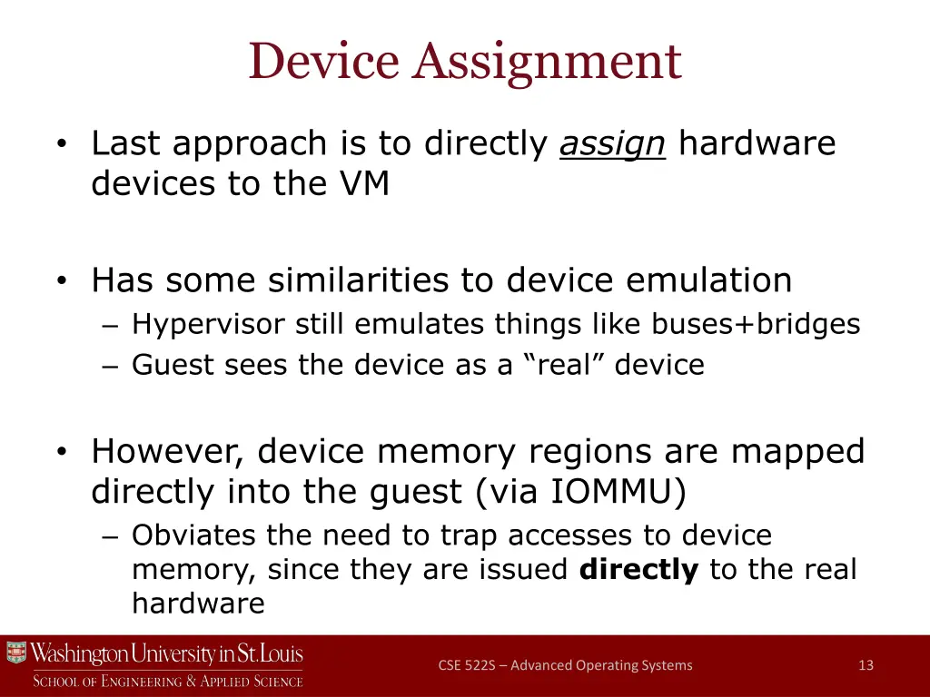 device assignment