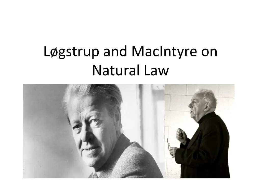 l gstrup and macintyre on natural law