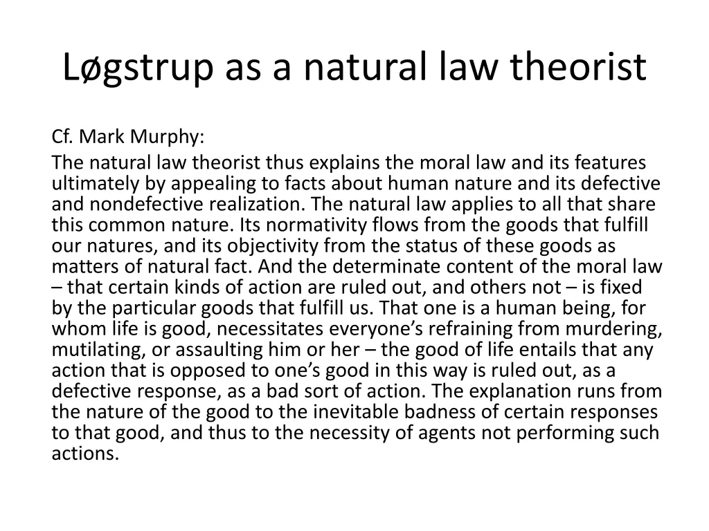 l gstrup as a natural law theorist 1