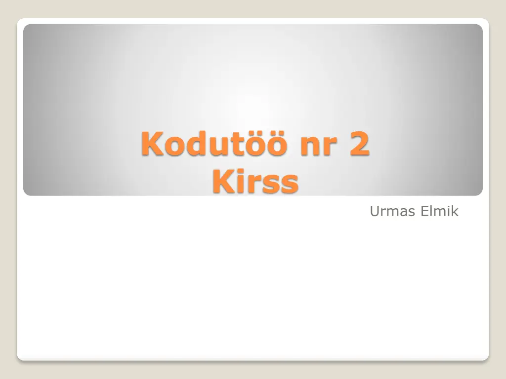 kodut nr 2 kirss