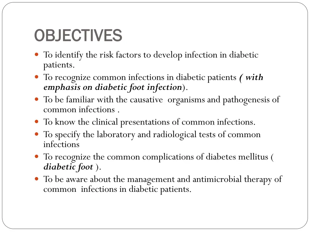 objectives objectives