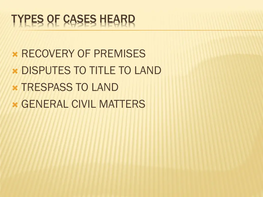 types of cases heard