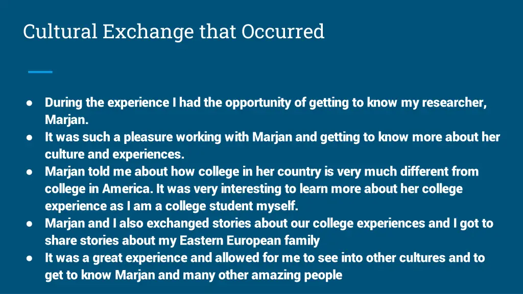 cultural exchange that occurred
