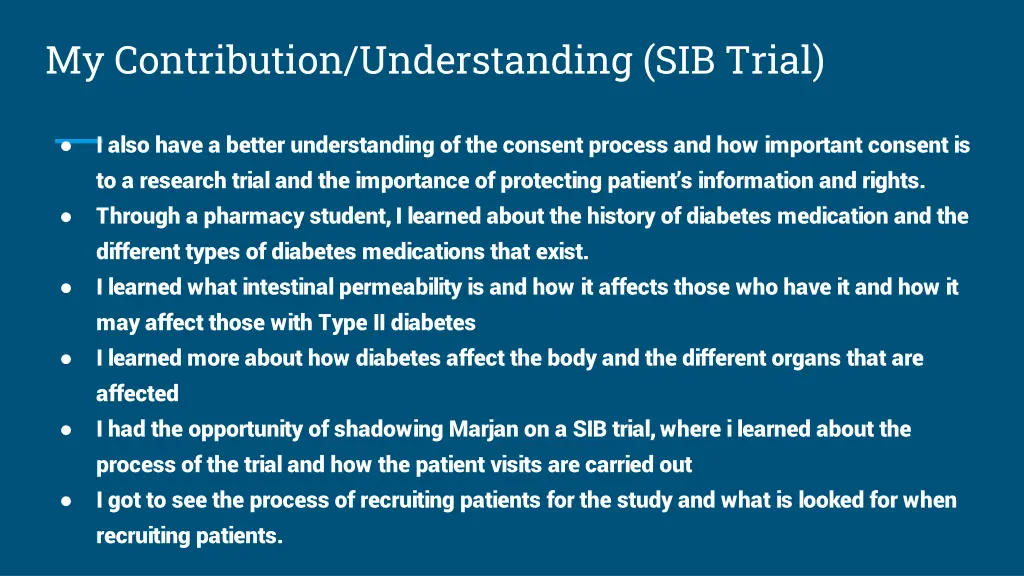 my contribution understanding sib trial 1