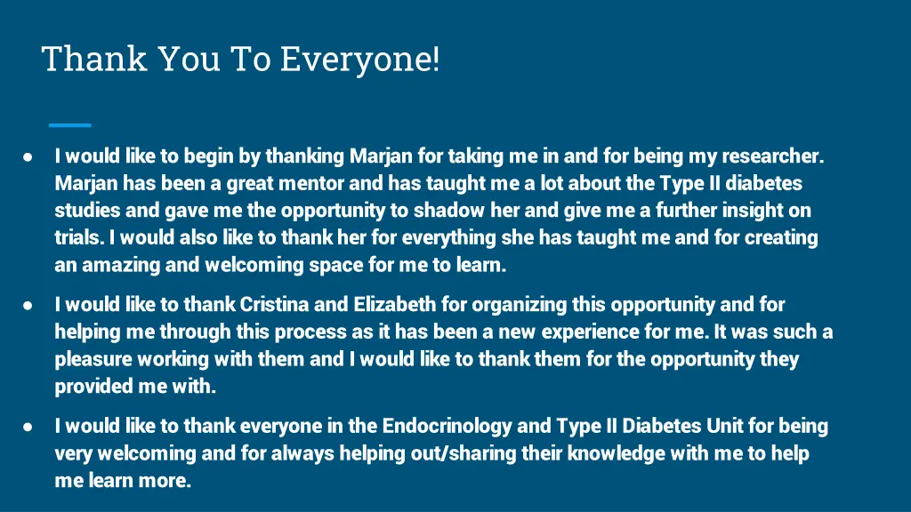 thank you to everyone