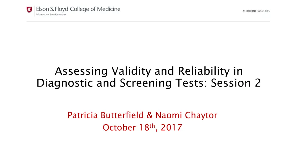 assessing validity and reliability in diagnostic