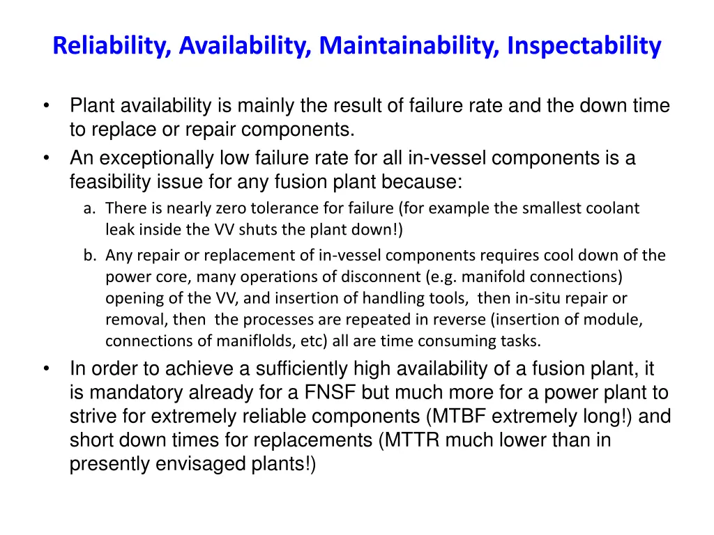 reliability availability maintainability